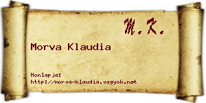 Morva Klaudia névjegykártya
